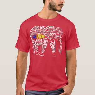 T-shirt Down Syndrome Awareness Word Art Elephant 