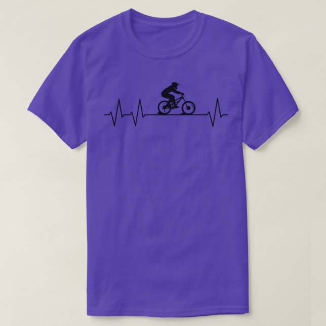 T-shirt Downhill Pulse Biker Heartbeat Mountain Biking MTB (Design devant)