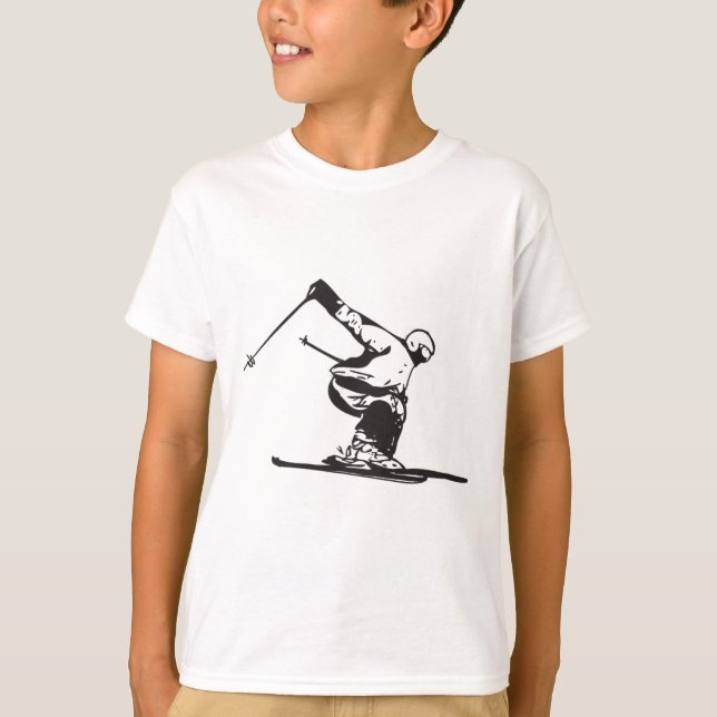 T-shirt Downhill Skiing Skier  (Devant)
