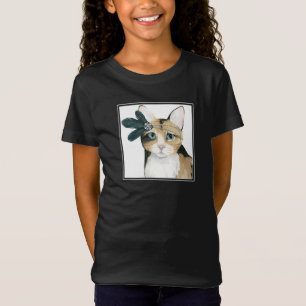 T-Shirt Downton Cat   Bejeweled With Feathers