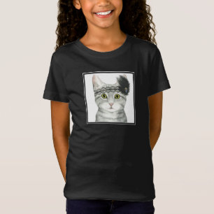 T-Shirt Downton Cat   Bejewted With Lace