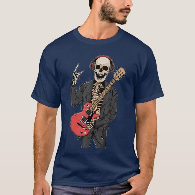 T-shirt Downtown Girl esthétique Skeleton Rock Steampunk P (Devant)