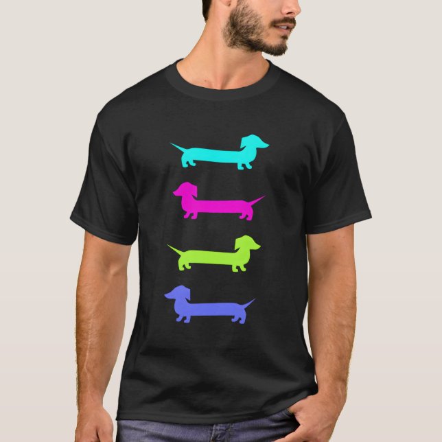 T-shirt Doxie Lover Des Dachshunds De Couleurs Vives Pour  (Devant)