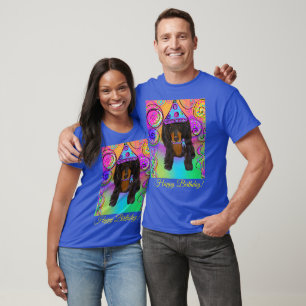 T-SHIRT DOXIE NOIR & FEU À POILS LONGS    