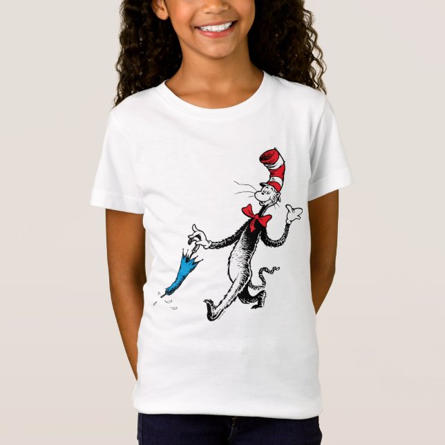T-Shirt Dr Seuss | Chat dans la marche des parapluies Casq (Devant)