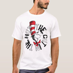 T-shirt Dr Seuss   Chat dans l'art rond Casquette