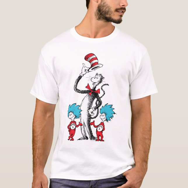 T-shirt Dr Seuss | Chat dans le Casquette, Chose un & Chos (Devant)