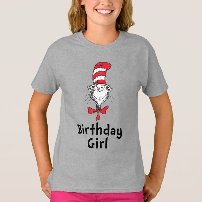 T-shirt Dr. Seuss Chat dans le Casquette Fille d'anniversa (Devant)