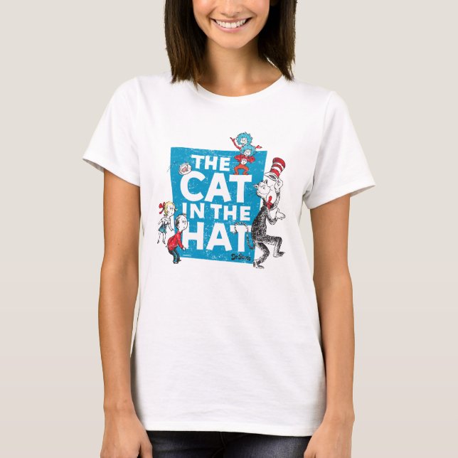 T-shirt Dr Seuss | Chat dans le logo du Casquette - Caract (Devant)