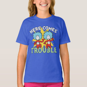 T-shirt Dr. Seuss Chose Un Chose Deux Les Ennuis Arriven