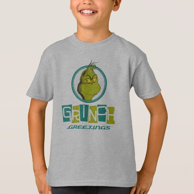 T-shirt Dr. Seuss | Grinch Greetings (Devant)