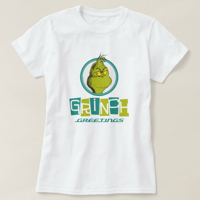 T-shirt Dr. Seuss | Grinch Greetings (Design devant)