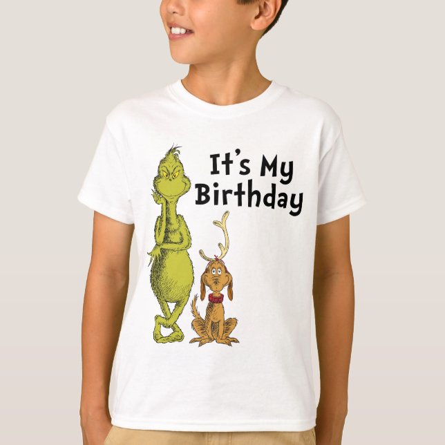 T-shirt Dr. Seuss | Grinch Hiver Anniversaire (Devant)