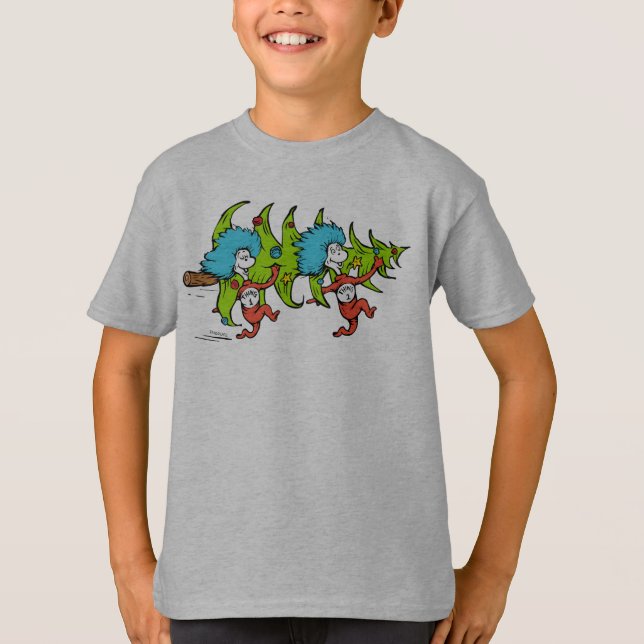 T-shirt Dr. Seuss | Grinch | Thing One et Thing Two Noël (Devant)