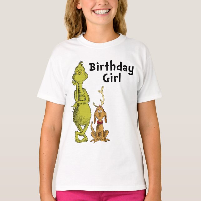 T-shirt Dr Seuss | Grinch Winter Birthday Girl (Devant)