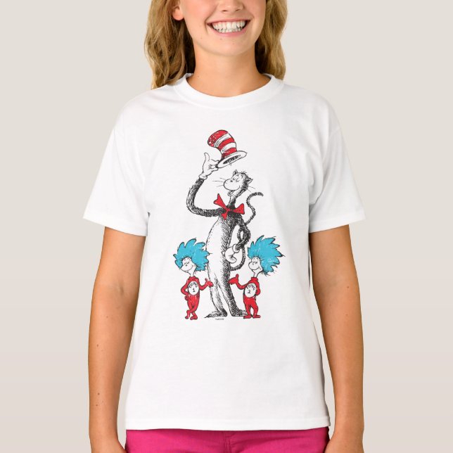 T-shirt Dr Seuss | Le Chat dans le Casquette, Chose 1 & Ch (Devant)
