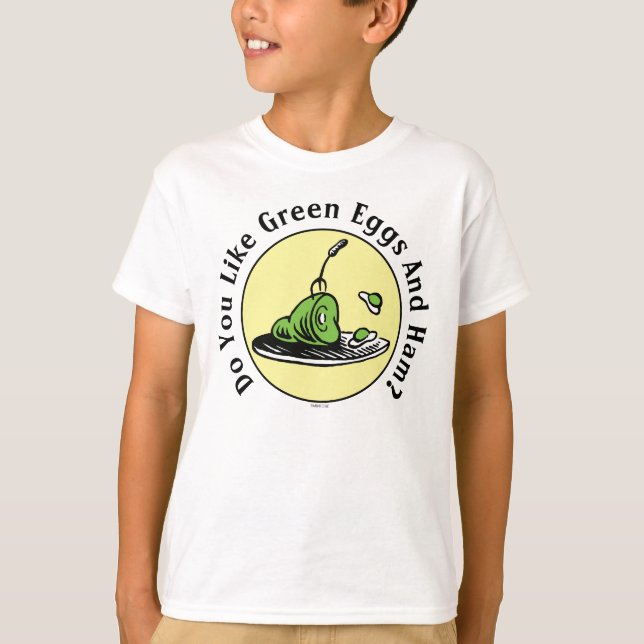 T-shirt Dr Seuss | Oeufs verts et icône de jambon (Devant)