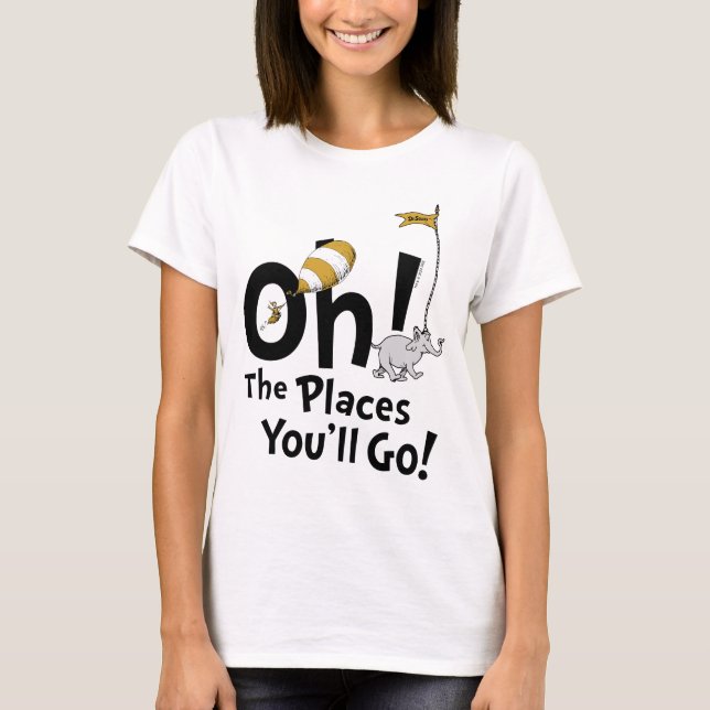 T-shirt Dr Seuss | Oh, les endroits où vous irez ! Retro (Devant)