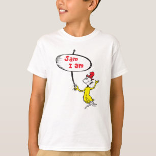 T-shirt Dr. Seuss Sam-I-Am tenant une pancarte