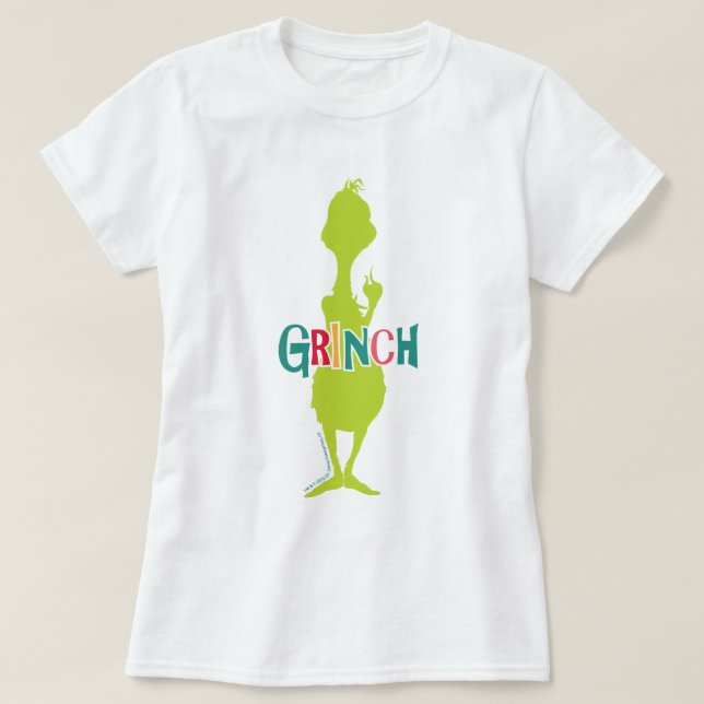 T-shirt Dr. Seuss | The Grinch - Green Silhouette (Design devant)