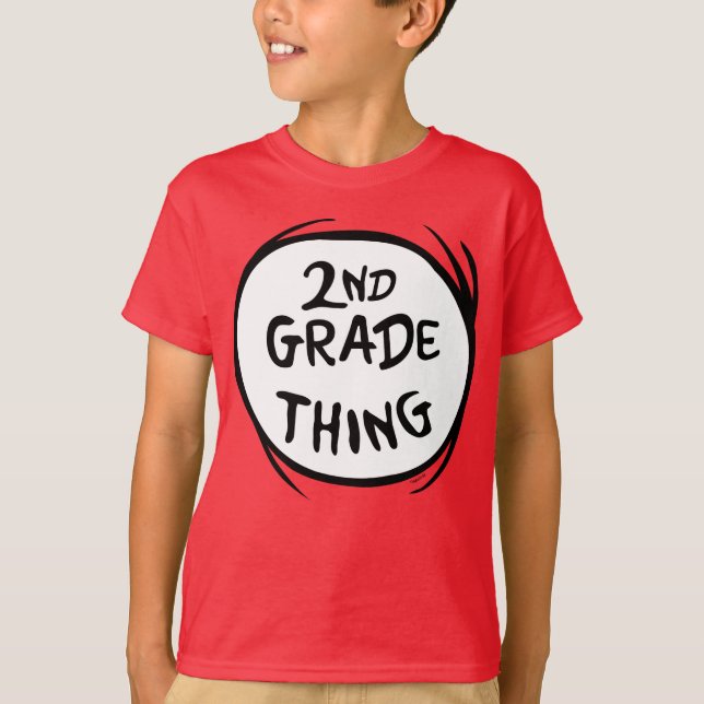 T-shirt Dr Seuss | Thing One Thing Two - 2nd Grade Thing (Devant)