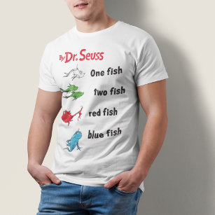 T-shirt Dr Seuss   Un poisson deux poissons - Vintage