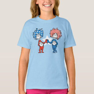 T-shirt Dr Seuss   Une chose Deux graphiques patriotiques