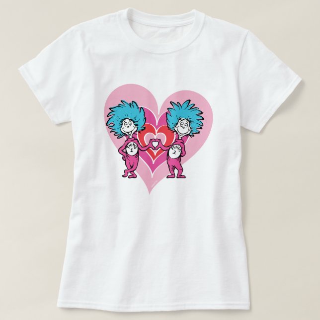 T-shirt Dr. Seuss Valentine | Chose une chose deux (Design devant)