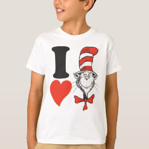 T-shirt Dr. Seuss Valentine Je Coeur le chat dans le Cas