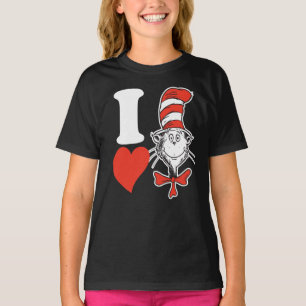 T-shirt Dr. Seuss Valentine Je Coeur le chat dans le Cas