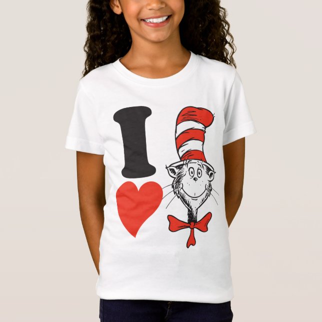 T-Shirt Dr Seuss Valentine| J'entends le chat dans le Casq (Devant)