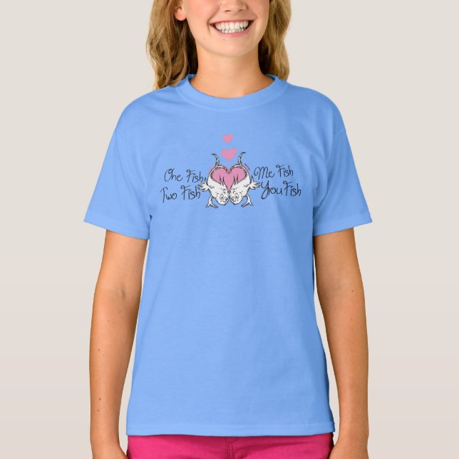 T-shirt Dr. Seuss Valentine | Un poisson deux poissons (Devant)