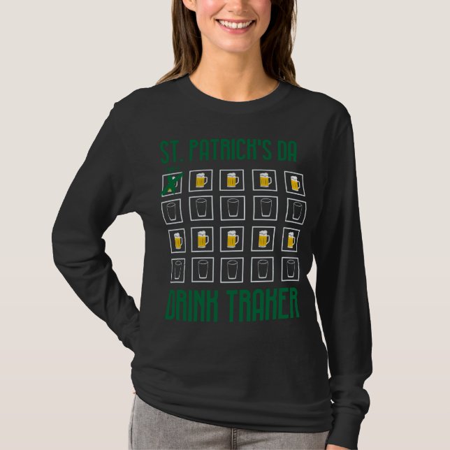 T-shirt Dracker Long Sleeve - Cool St. Patrick Day G (Devant)