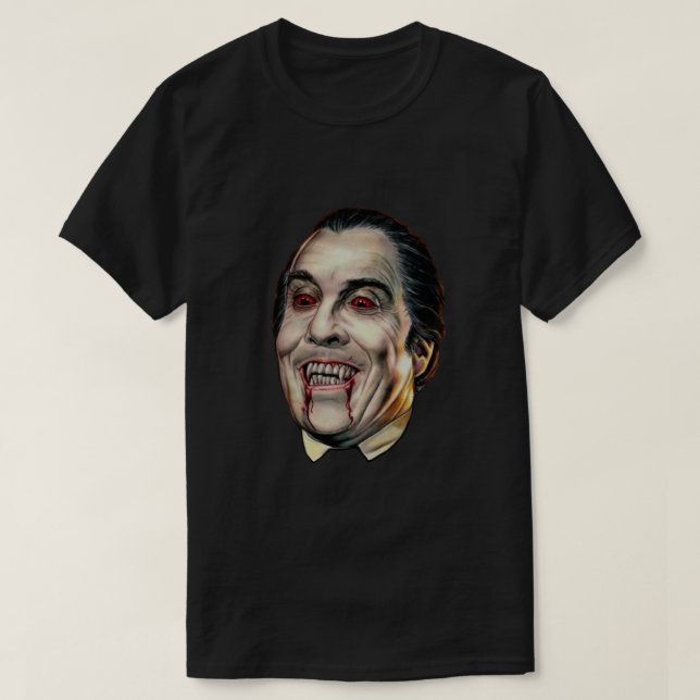 T-shirt Dracula Face Christopher Lee Classic (Design devant)