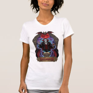T-shirt Dracula Halloween Lune Rouge Chauves-Souris Crâne_
