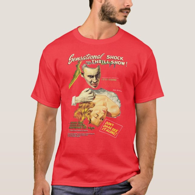 T-shirt Dracula Original Hammer Affiche Artwork Cadeau Pou (Devant)