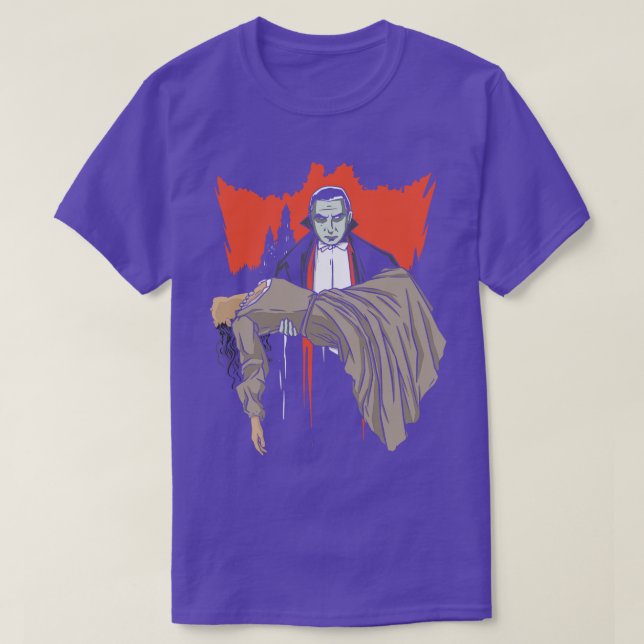 T-shirt Dracula Vampire avec une femme Illustration (Design devant)