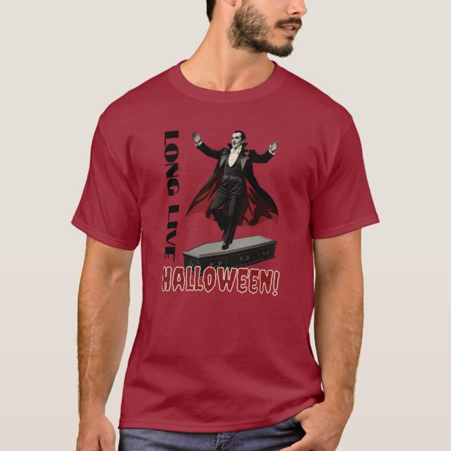 T-shirt Dracula's Dance on a Coffin : Vive Halloween (Devant)