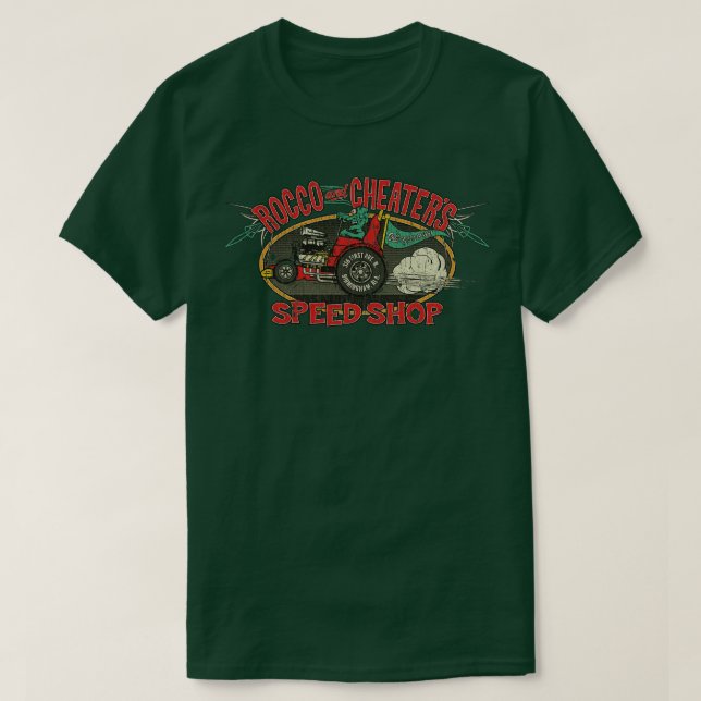 T-shirt Drag Racing Rocco & Cheaters Speed Shop 1944 (Design devant)