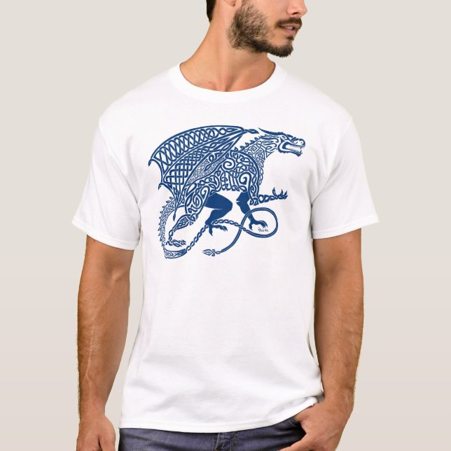 T-shirt Dragon 1 Knotwork Blue.jpg (Devant)