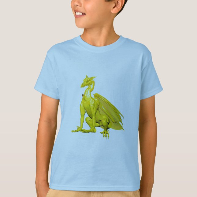 T-shirt Dragon à assise jaune (Devant)