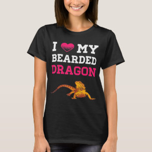 T-shirt Dragon à coeur J'aime Mon Dragon à coeur Hommes Fe