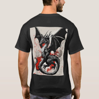 T-shirt dragon à échelle noire