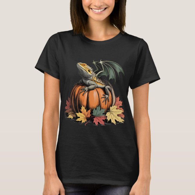 T-shirt Dragon à épaulettes sur Citrouille (Devant)