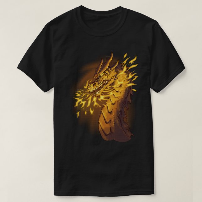 T-shirt Dragon à feu d'or (Design devant)