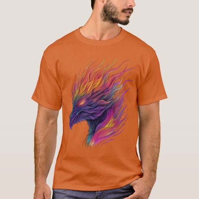 T-shirt Dragon à flamme spectrale (Devant)