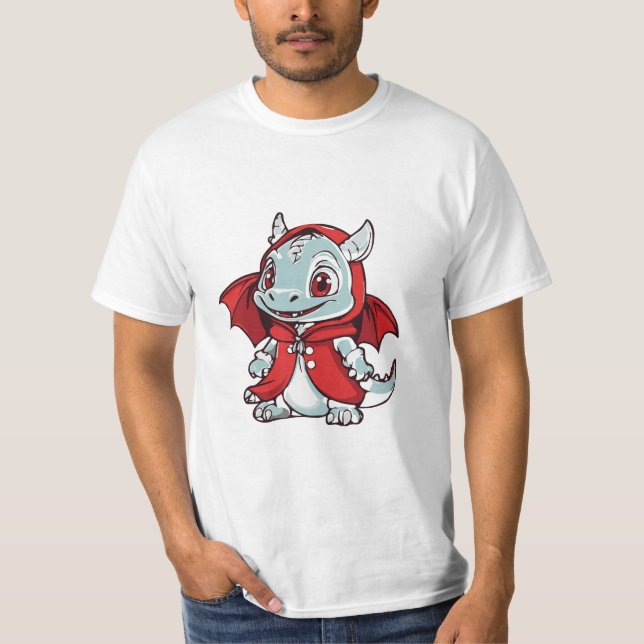 T-shirt Dragon albinos en rouge (Devant)