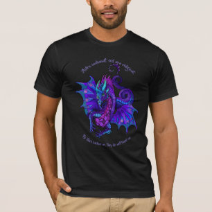 T-shirt Dragon Art Nouveau Style Bleu et violet