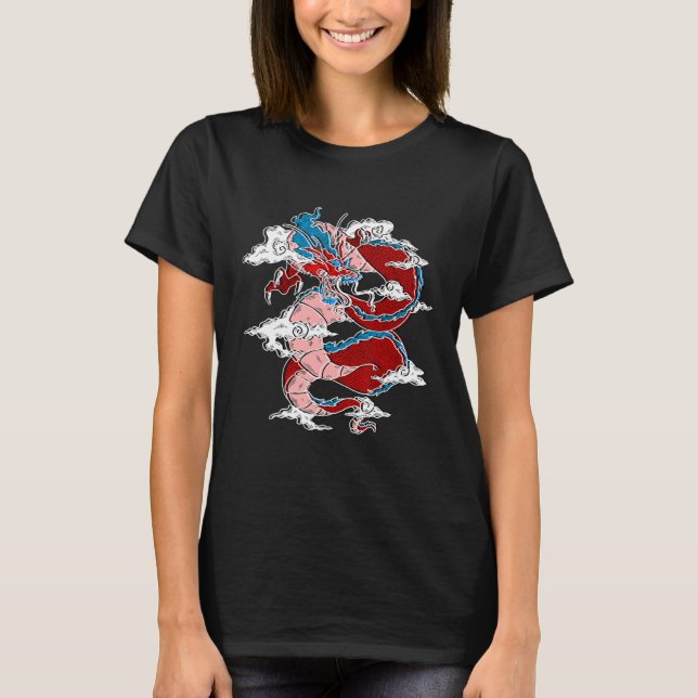T-shirt Dragon asiatique chinois japonais (Devant)