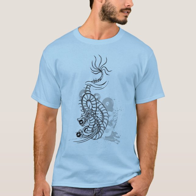 T-shirt Dragon avec des disques vinyle (Devant)